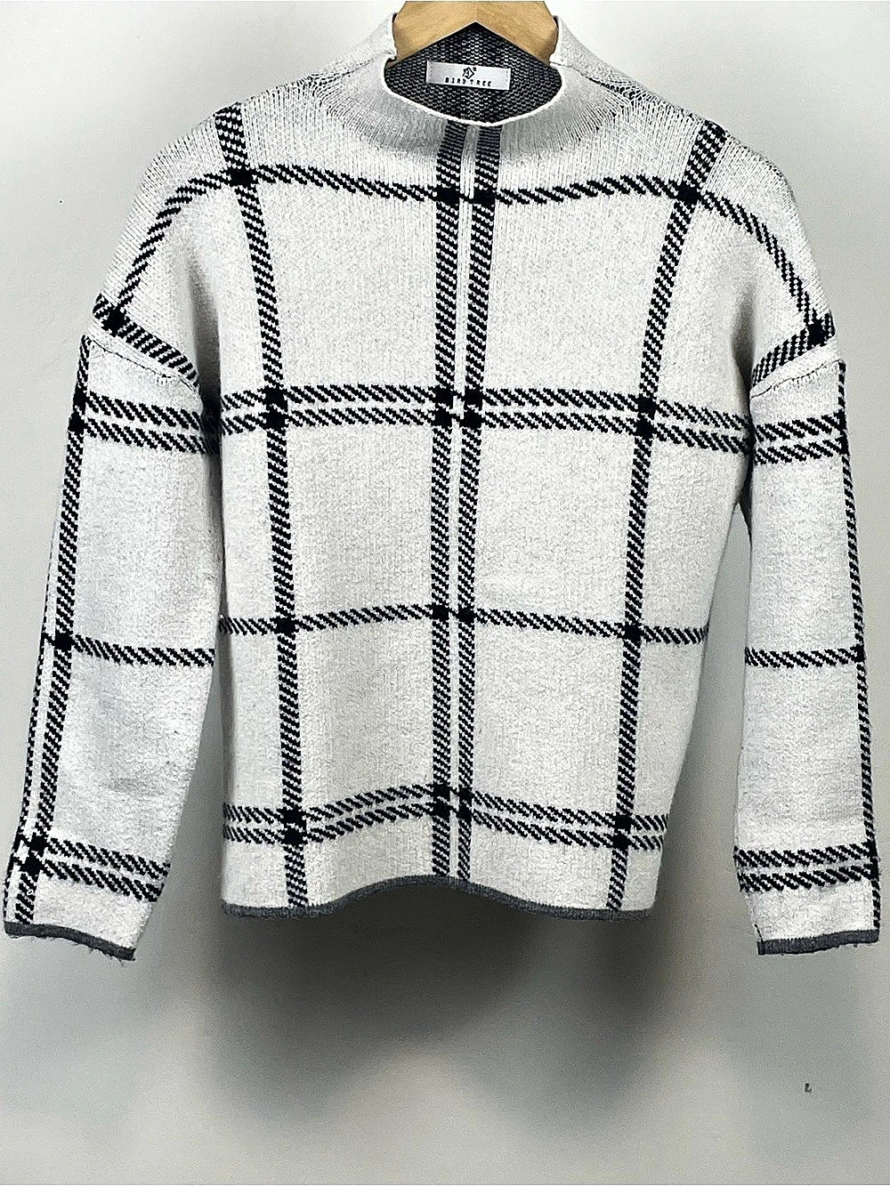 ✨ FREE WITH PURCHASE ✨ Bird Tree Plaid Mock Neck Sweater (M/L)